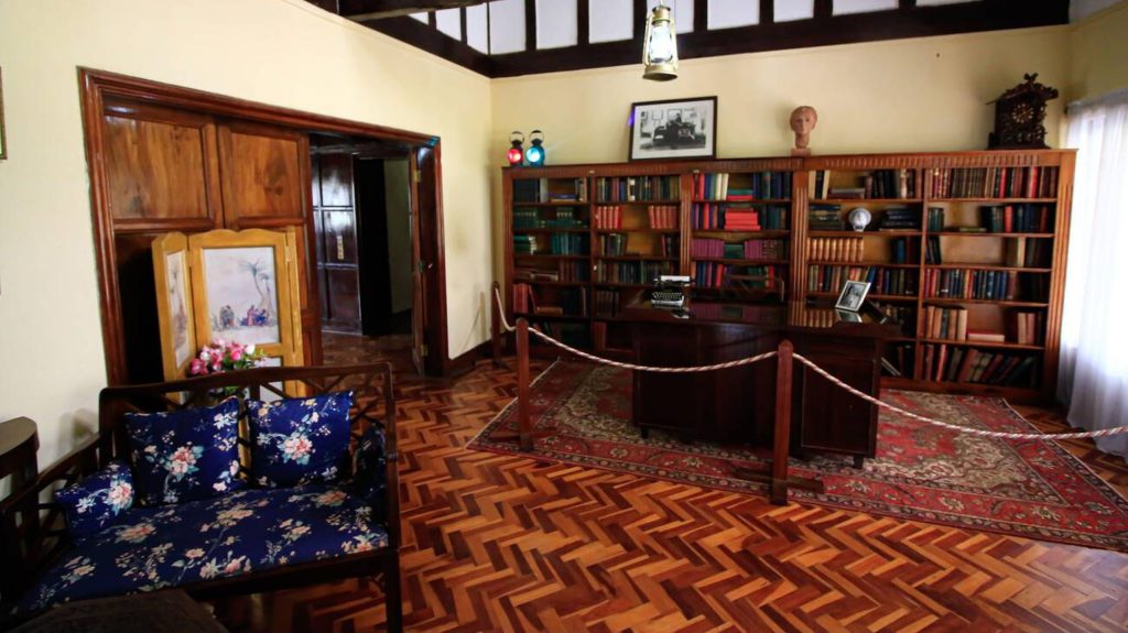 Interior of Karen Blixen Museum Library, Kenya, Mateys Wild Tours.